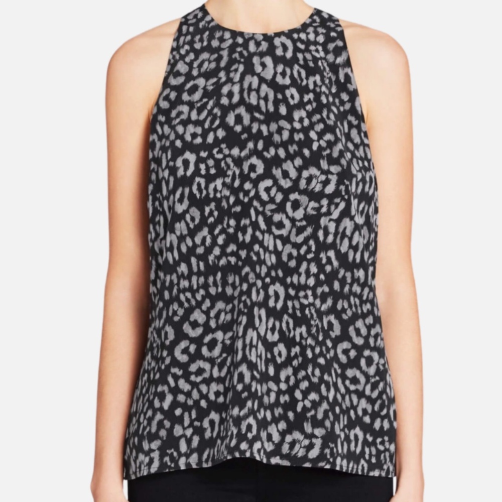 Joie Brighton Tank Caviar/Dark Leopard Sz L